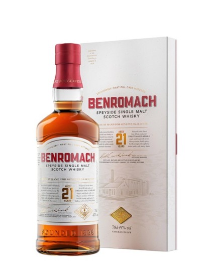 BENROMACH-21 YEARS SINGLE MALT SCOTCH WHISKY SPEYSIDE